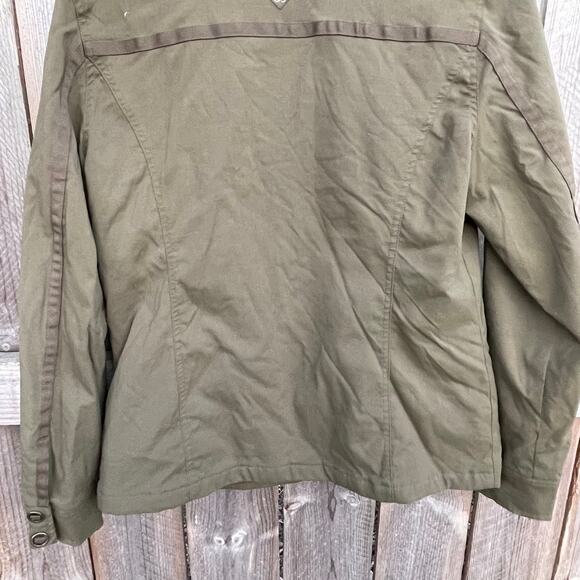 Prana Bomber Jacket Womens Full Zip Mock Neck Pockets Olive Green Size Large - Picture 5 of 9